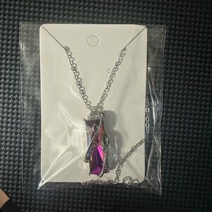 Silver and Purple Pendant Necklace